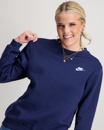 Nike K Nsw Club Flc Crew Ls Lbr Niebieski Swetry Dziewczyna - Kids Brand Store