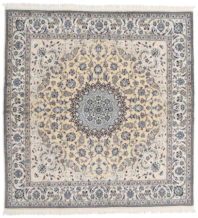 Noué À La Main Naïn Fine 9La Tapis 198X204 De Laine Beige/Gris