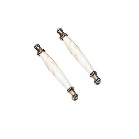 2 stk. keramiske møbelhåndtak i keramikk og sinklegering (senteravstand 96 mm)