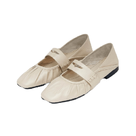 Alohas Bargo Cream Leather Ballet Flats Loafers Dam Vit 39