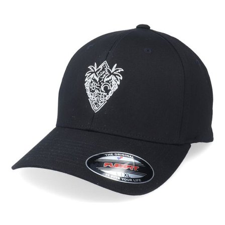 Iconic - Svart flexfit Keps - Summer Palm Tree Logo Black Flexfit @ Hatstore