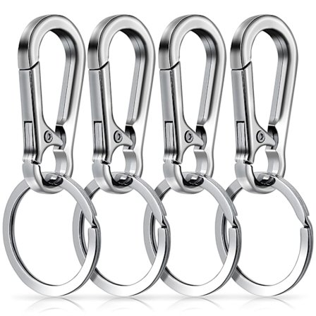 Metalliavainrengas Karabiner-klipsi Avaimenperä Ketjuklipsit Koukku Pidike = Unisex, 4 pakkausta