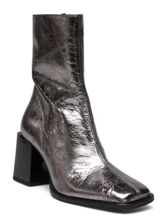 264-Dexton-Bis Cuir Craquele Shoes Boots Ankle Boots Ankle Boot - Heel Sølv Jonak Paris