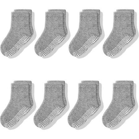ING 8 par - Sklisikre sokker - Anti-ripe sokker for alderen 3-5 - Passer for alderen 3 til 5