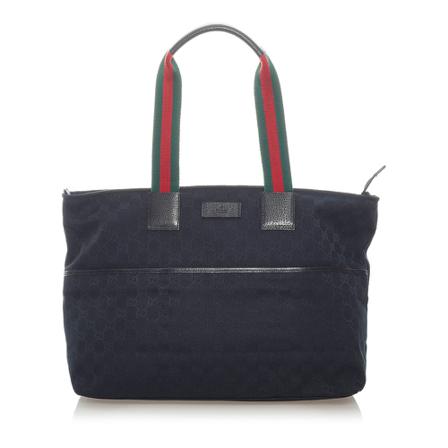 Gucci Vintage Pre -owned GG Canvas Web Tote Tas , Zwart , Dames , Maat: ONE Size Vintage Tassen