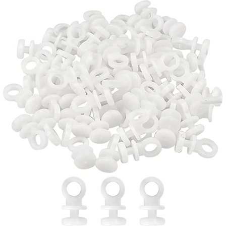 100 stk. gardinskinne glidere, plast hvide gardinkroge gardinkroge campingvogn gardinkroge plast hvide gardinskinne skinne glider kroge-e