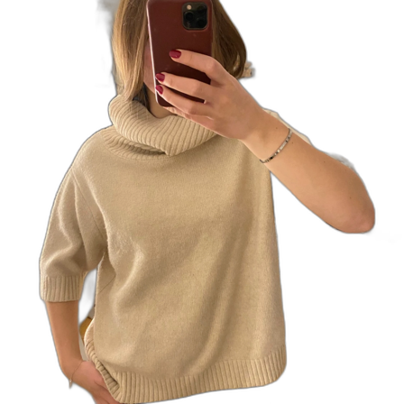 Stickad trekvart tröja