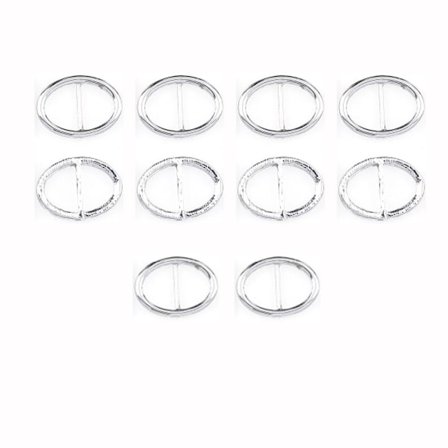 10 stk/Sæt Skyderspænde Bæltespænde SØLV OVAL OVAL