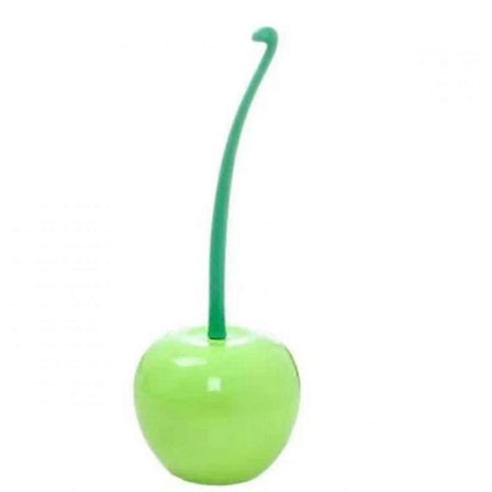 Toiletbørste med holder, langt håndtag, husholdningsrengøringsværktøj til badeværelse (Grøn)