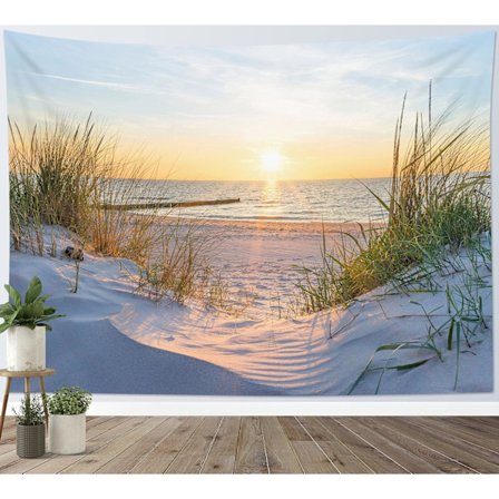 Natur Væg Gobelin Vægophæng Hav Solnedgang Vægtæppe Sommerlandskab Gobeliner Vægdekorationer kompatible med Hjem Stue Soveværelse Kollegium, 150x1