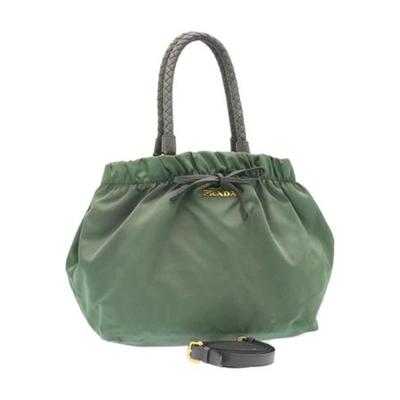 Prada Vintage, Pre-owned Nylon Handbag Groen, Dames, Maat:ONE Size
