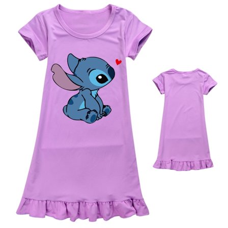 Lilo & Stitch Prinsesse Nattkjole Barn Jenter Nattøy Kjole Nattøy Pyjamas Lilla