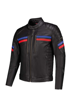 Blouson Moto Rusty Stitches Steve Noir/Rouge/Bleu XL