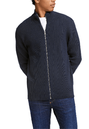 Lindbergh Knitted Zip Cardigan Knit Koftor & cardigans Herr Blå M