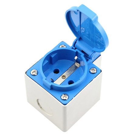 EU-kontakt 16A 250V IP44 Vattentät Utomhus Badrum Eluttag Uttag Jikaix