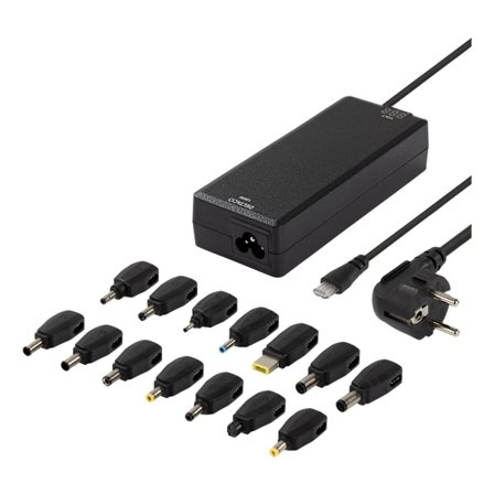 Laptop charger, 15-20 V, 8 A, 120 W, LED-display, black