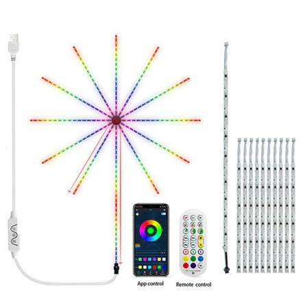 Smart LED Lys Strip Gør det selv Fyrværkeri Fjernbetjening Bluetooth Festoon Lampe Hjem Indendørs Soveværelse Fest Bar