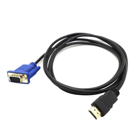 Bärbar 1.8m 1080P HDMI-kompatibel Hane till VGA Hane Adapterkabel Videokonverteringssladd för PC DVD HDTV