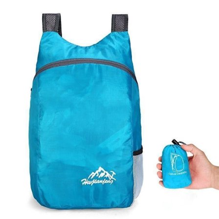 Ultralet sammenfoldelig rygsæk, lille vandrerygsæk, slidstærk letvægts pakbar rygsæk til mænd og kvinder, til udendørs sport og rejser