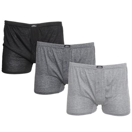 Tom Franks herr enfärgade jersey boxershorts (3 par) M svart/grå Black/Grey M