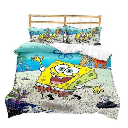 Svampbob Fyrkant-serien Printed cover i två delar Set i tre delar, dekorativt cover för barns sovrum X style 1 135*200two-piecesuit
