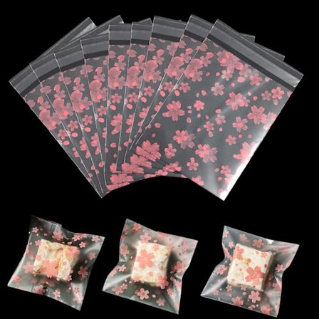 200 kappaletta sellofaanipusseja itseliimautuvia keksipusseja läpinäkyviä