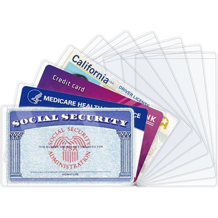Social Security Card Protector Sleeve, Vandafvisende Plastiklommer Non-stick Design til Medicare, Kredit-, ID-kort, Klar PVC Wallet Indsats til