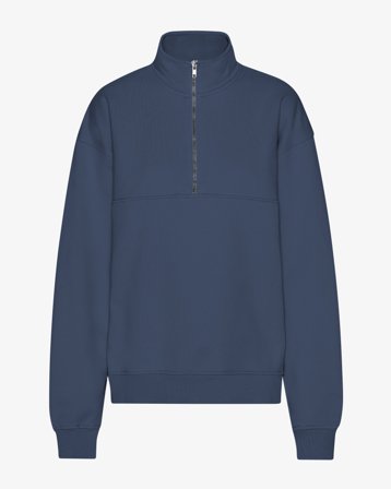 Organic Quarter Zip - Petrol Blue XS