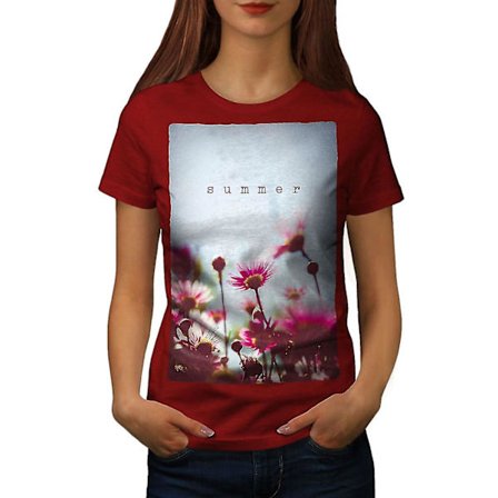 Summer Flower Art Kvinnor Röd-skjorta