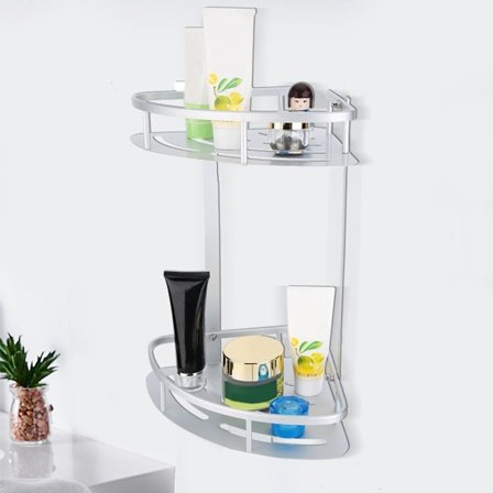 Tier Space Aluminium Væghængt Badeværelseshylde med Bruser KLB