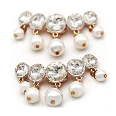 Strass Skoklips Glitrende Dekorativ Klips GULD Guld[XJ]