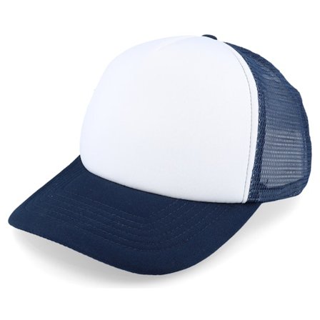 Beechfield - Hvid trucker Kasket - Foam French Navy/White Vintage Trucker @ Hatstore