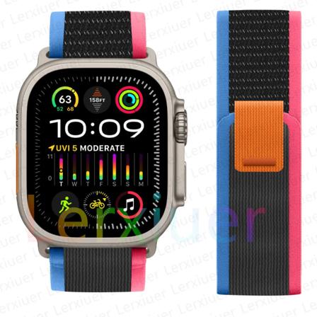 Trail loop rem för Apple Watch Ultra 2 band 49mm 44mm 45mm 40mm 41mm 38mm 42mm 45 44 mm armband iWatch series 8 9 7 6 5 3 se deep blue red 38 40 41mm
