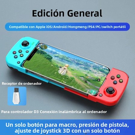 Punainen D3 Teleskooppinen Peliohjain Apple iOS Android PUBG Switch PS4 Langaton BT 5.0 Ohjain Joystick Puhelinpeleihin Camouflage