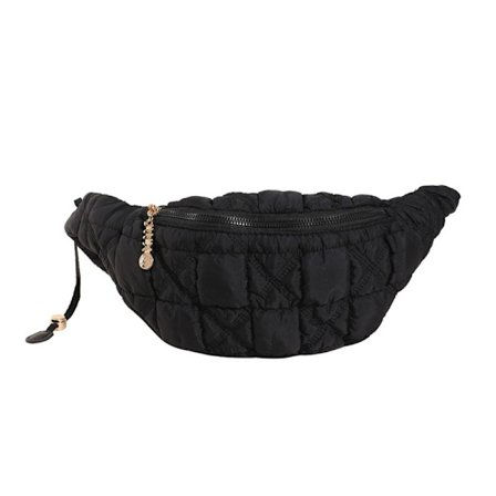 Plissert Cloud Bag Midjeveske SVART