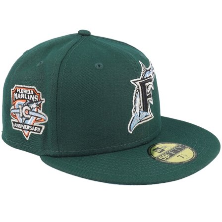 New Era - MLB Grøn fitted Kasket - Florida Marlins 59FIFTY Pool & Turf Dark Green Fitted @ Hatstore