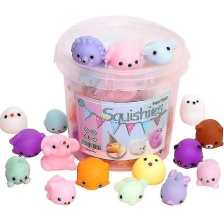 24 kpl Pehmeä Leikkieläin Stressipallot Mochi Leikkieläimet Stressistä Vapauttavat Lelut