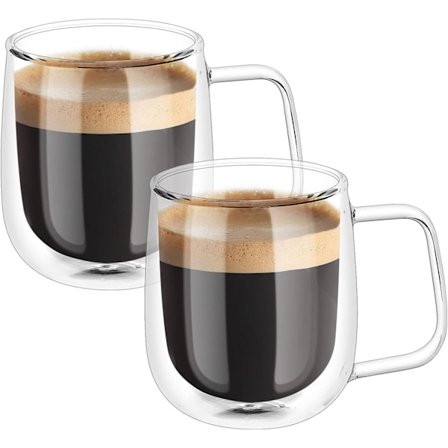 Dubbelväggig Mugg, 2 st Dubbelväggiga Kaffe Koppar