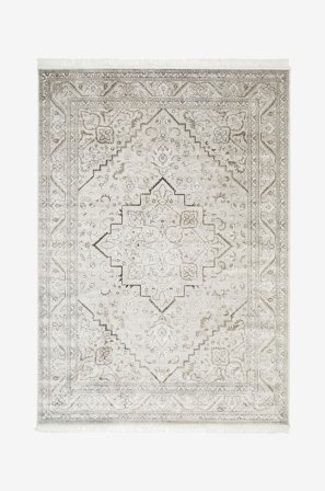 KM Home - Viskosetæppe Casablanca - Sølvfarvet - Fladvævede tæpper - 160X230 - Fra Homeroom
