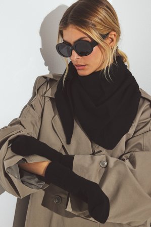 Premium Selection Stickade vantar i ull - Handskar - Svart - One Size