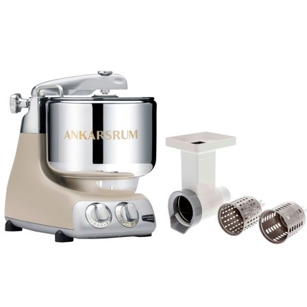 Ankarsrum Assistent Original AKM6230 Harmony Beige + Grønnsakskutter - Kjøp kjøkkenmaskin hos Bakeren og Kokken