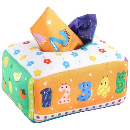 Mjuk Pappersnäsdukslåda Baby Sensorisk Leksak För Barn Spädbarn Inlärning Logiskt Tänkande Flerfärgad 17.00X12.00X7.50cm 1-pack (FMY)