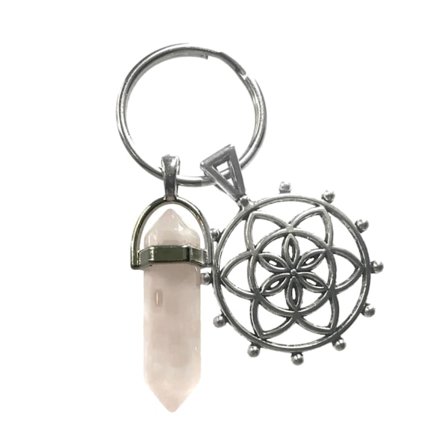 Keyring - Rose Quartz - Seed of Life