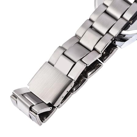 Analog rund kvartslegering stropp elskere klokke par armbåndsur (mannlig svart urskive)