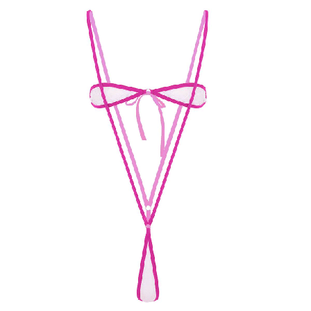 Kvindes Erotisk Sexy Micro Mini G-streng Thong Bikini Bodysuit Gennemsigtig Blonderi Sæt Stropløs BH Top Suspender Briefs Bund Rose