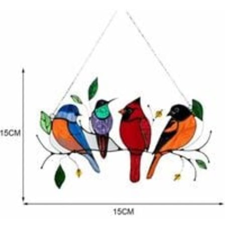 Fönsterdekorationer Målad Fågelhänge Prydnad Heminredning Fågelhänge - 15 x 15 cm STOL