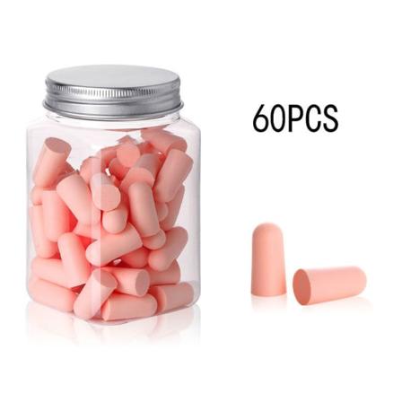 Bullet Type skum ørepropper Anti-støjdæmpning Sovende øre Plus Pink 60PCS