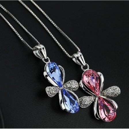 925 SØLV HALSKÆDE BLÅ