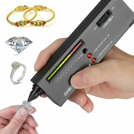 Diamanttester for edelstener og smykker med LED-indikator og velgerbelysning