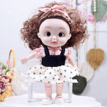 28 cm Morsom Ansiktsdukke - Søtt og Sært Uttrykk, Klemmbar Samleleke, Flott Gave til Barn